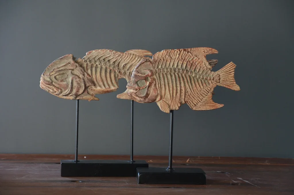 Resin Fossil Fish Study Piece